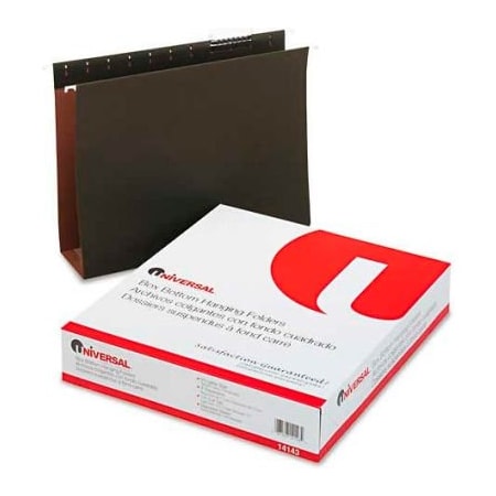 Universal Universal 3" Box Bottom Pressboard Hanging Folder, Letter, Standard Green, 25/Box 14143